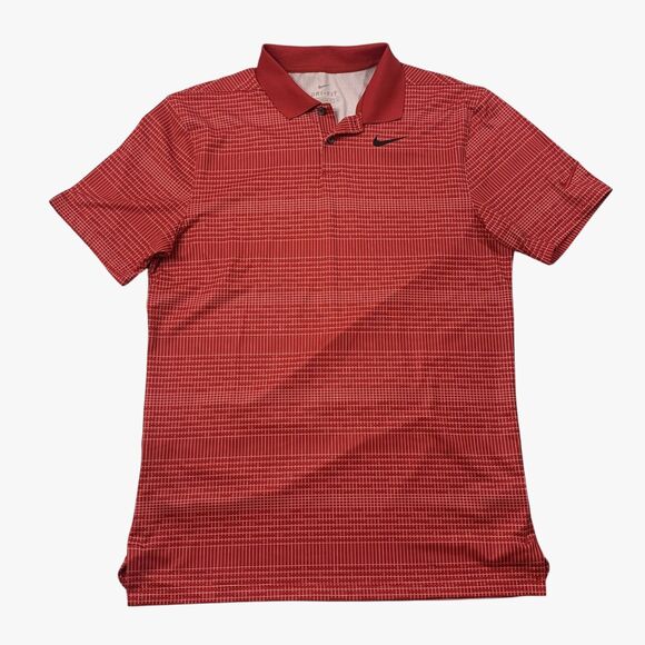 Nike Golf Shirt Mens S Small Red Standard Dri Fit Vapor Printed Stretch Collared - Picture 1 of 9